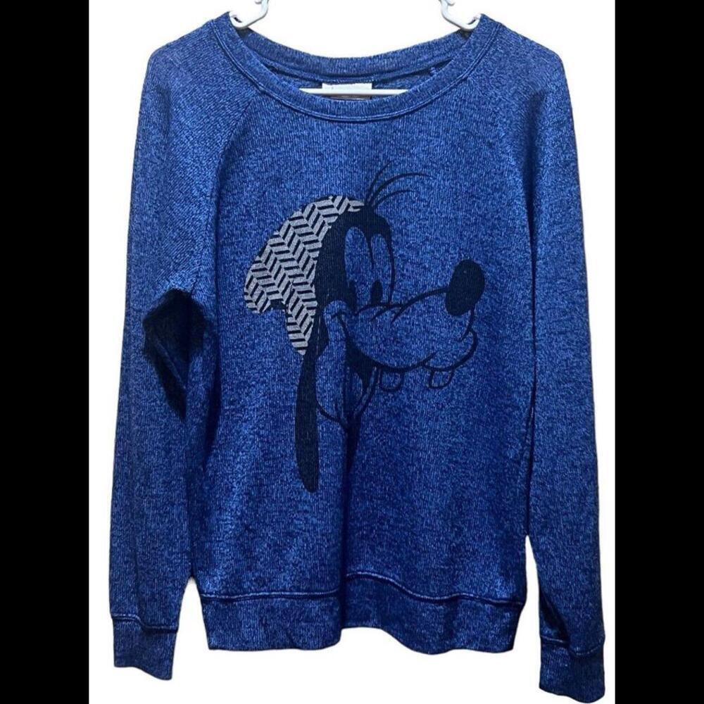 Disney Parks Blue Goofy Sweater Lightweight Sheer Pullover Women's Size Small